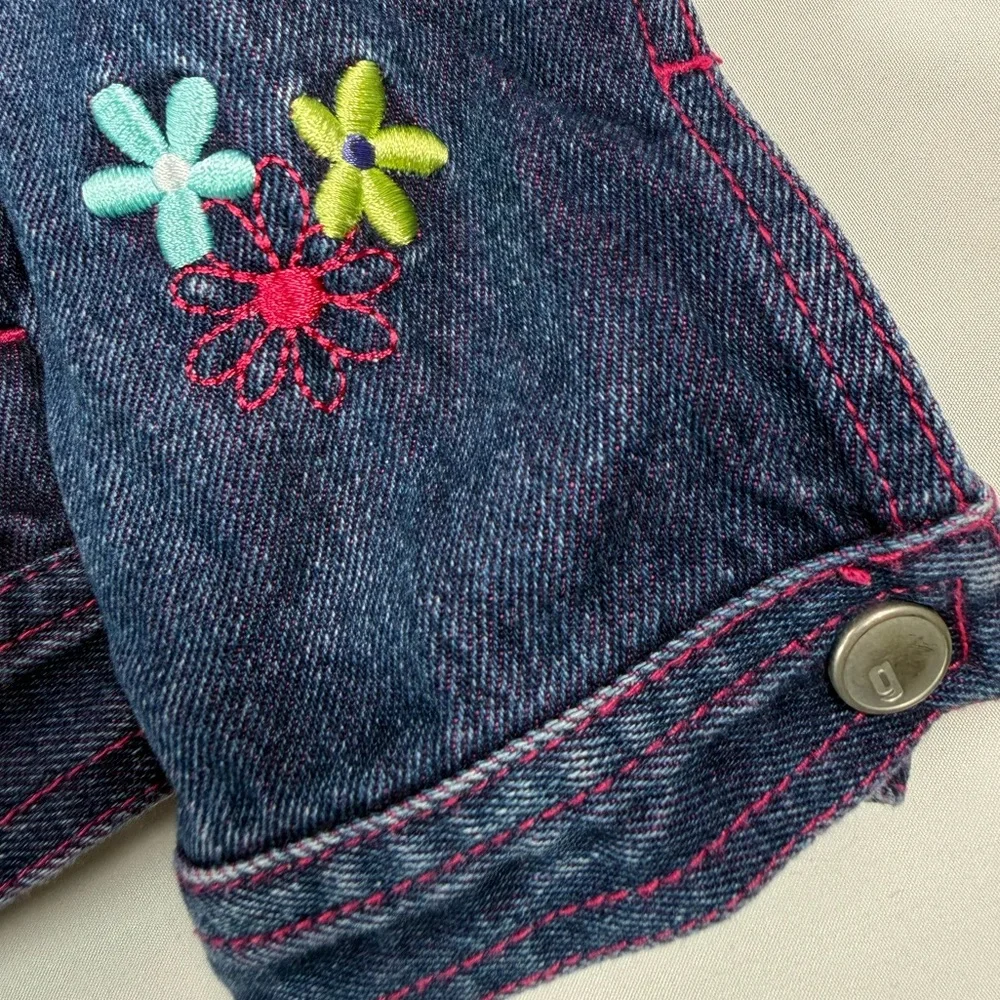 VINTAGE‎ GYMBOREE Girls 2001 Floral Embroidered Denim Jacket 7 Years Cottagecore